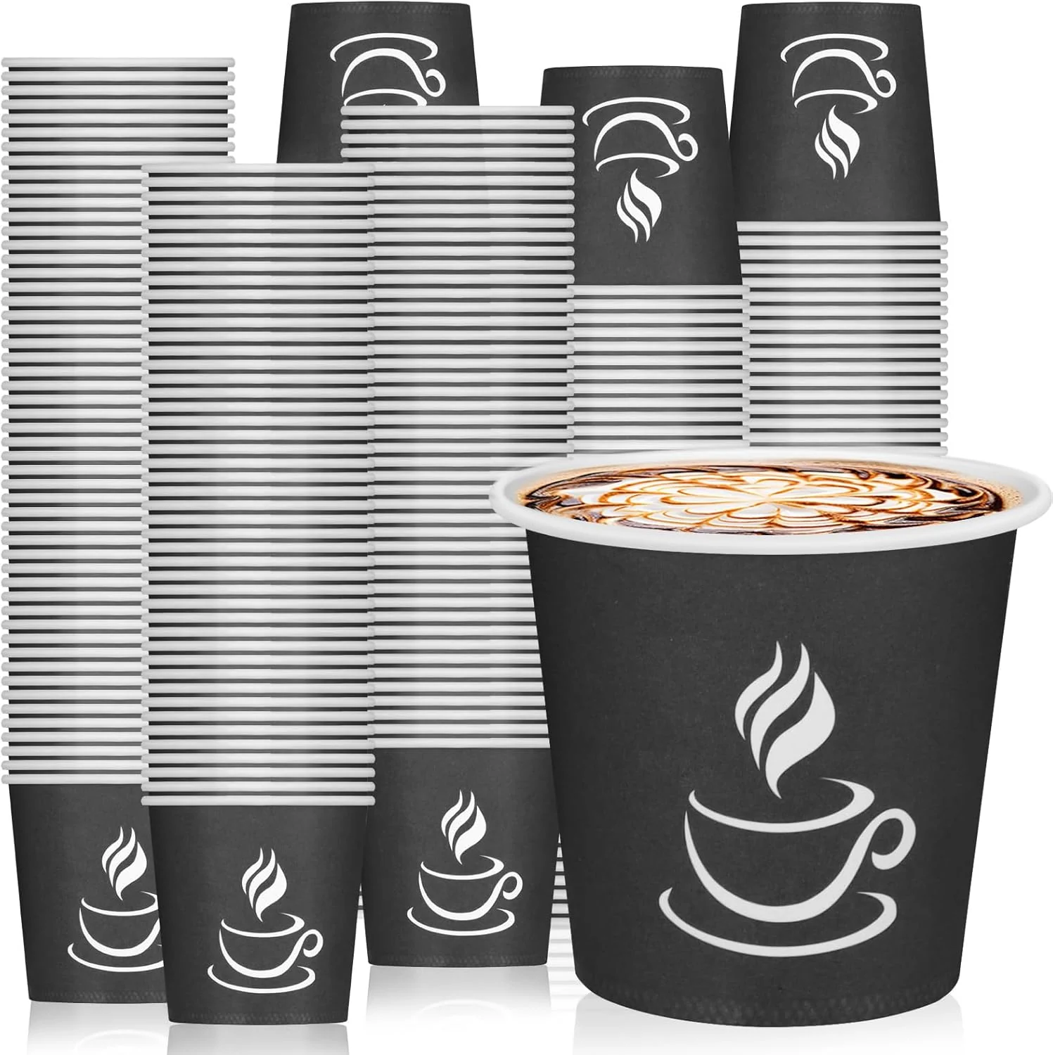 Pure 4 oz Paper Coffee Cups - 500 Pack Paper Espresso Cups Disposable Coffee Cup Small Paper Cup for Hot or Cold Beverage Espresso Capucino for Party Next-Generation