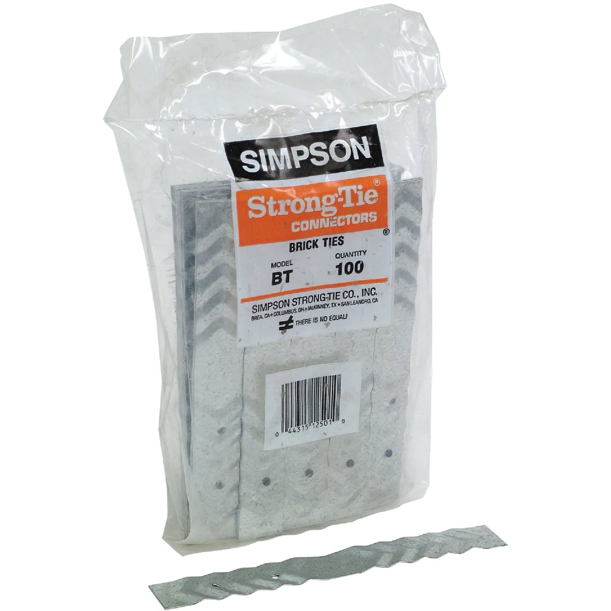 Stylish Simpson Strong-Tie 6-11 16 in. x7 8 in. Galvanized Steel 22 Gauge Brick Tie 100 Count Powerful