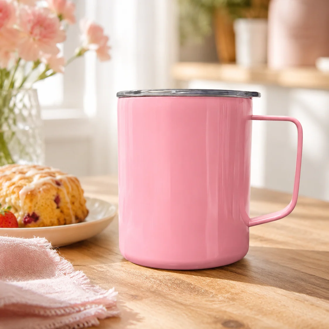 Exceptional 14 oz Insulated Stainless Steel Mug with Handle Lid Specialty