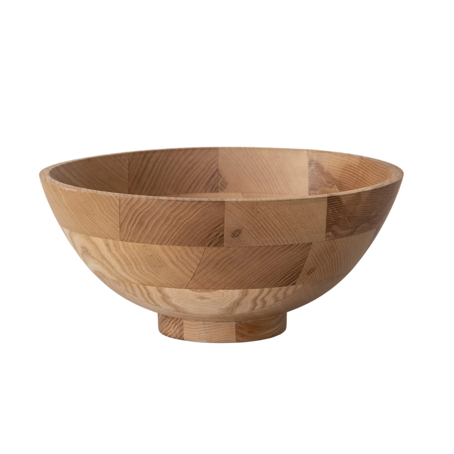 Expertly Made Natural End Grain Footed Wood Serving Bowl Authentic
