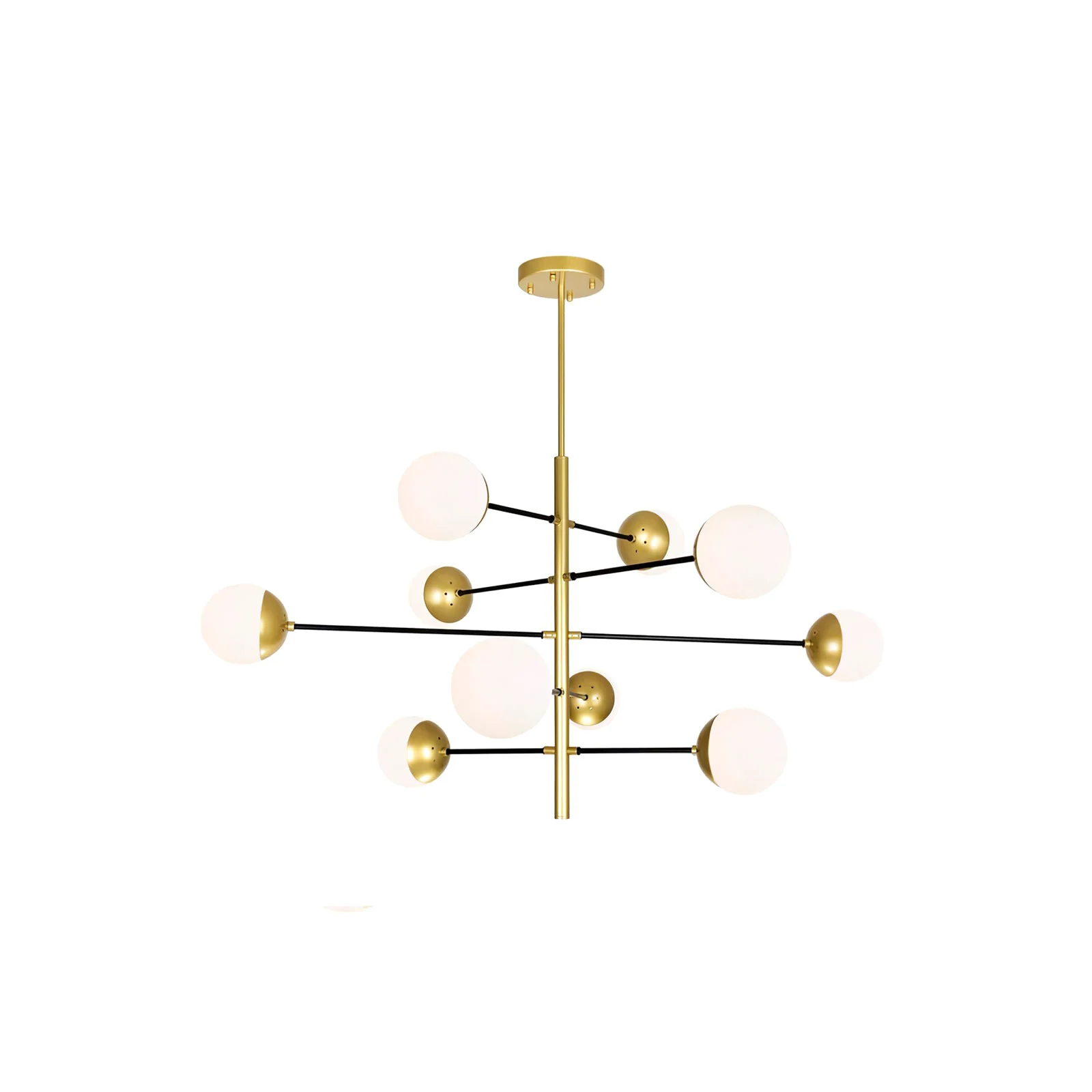 Effective 10-Globe Modern Brass Chandelier Durable