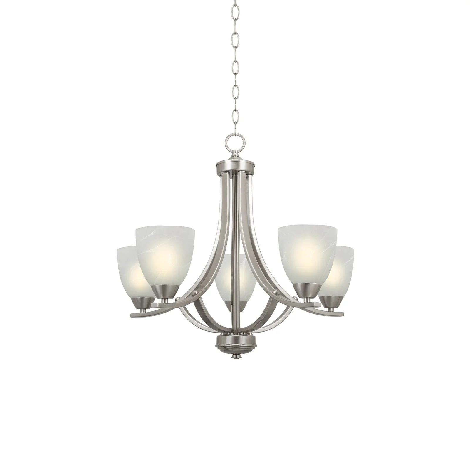 Fast Transitional 5-Light Satin Nickel Chandelier Dependable