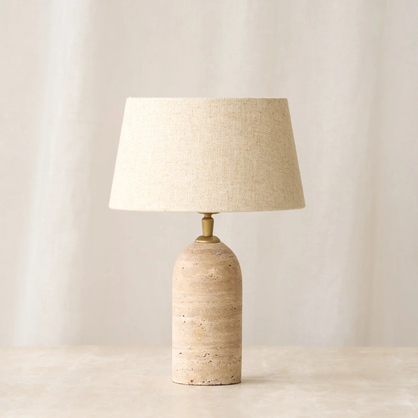 Recyclable Malakai Table Lamp Travertine 25cm High-Quality