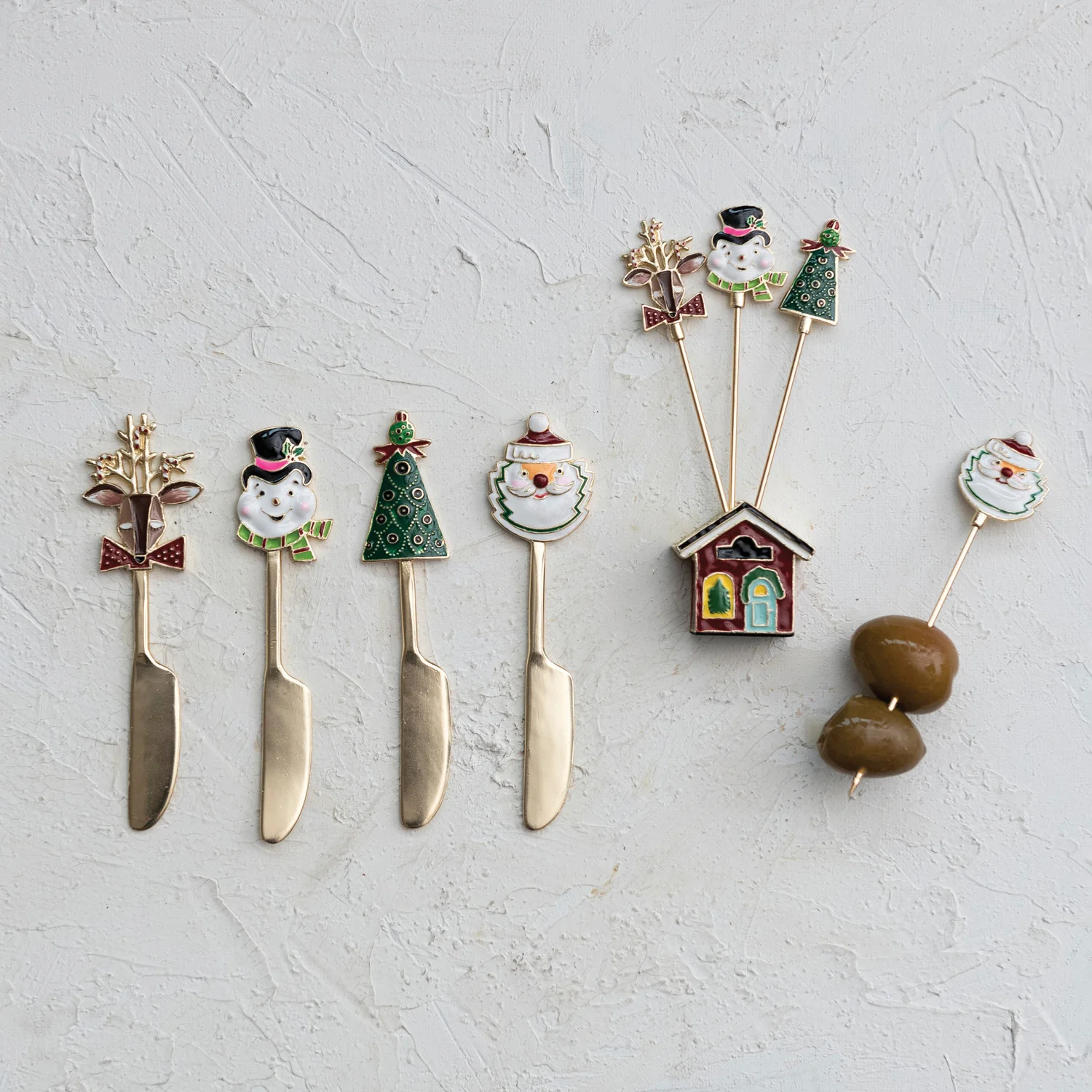 Verified Enameled Holiday Canapé Knife Environmentally Friendly