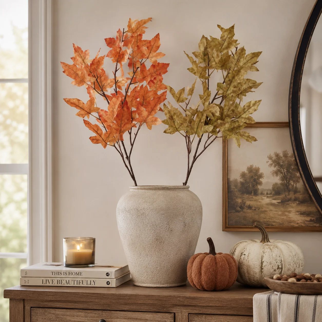 Specialty Faux Maple Leaf Branch Top-Quality