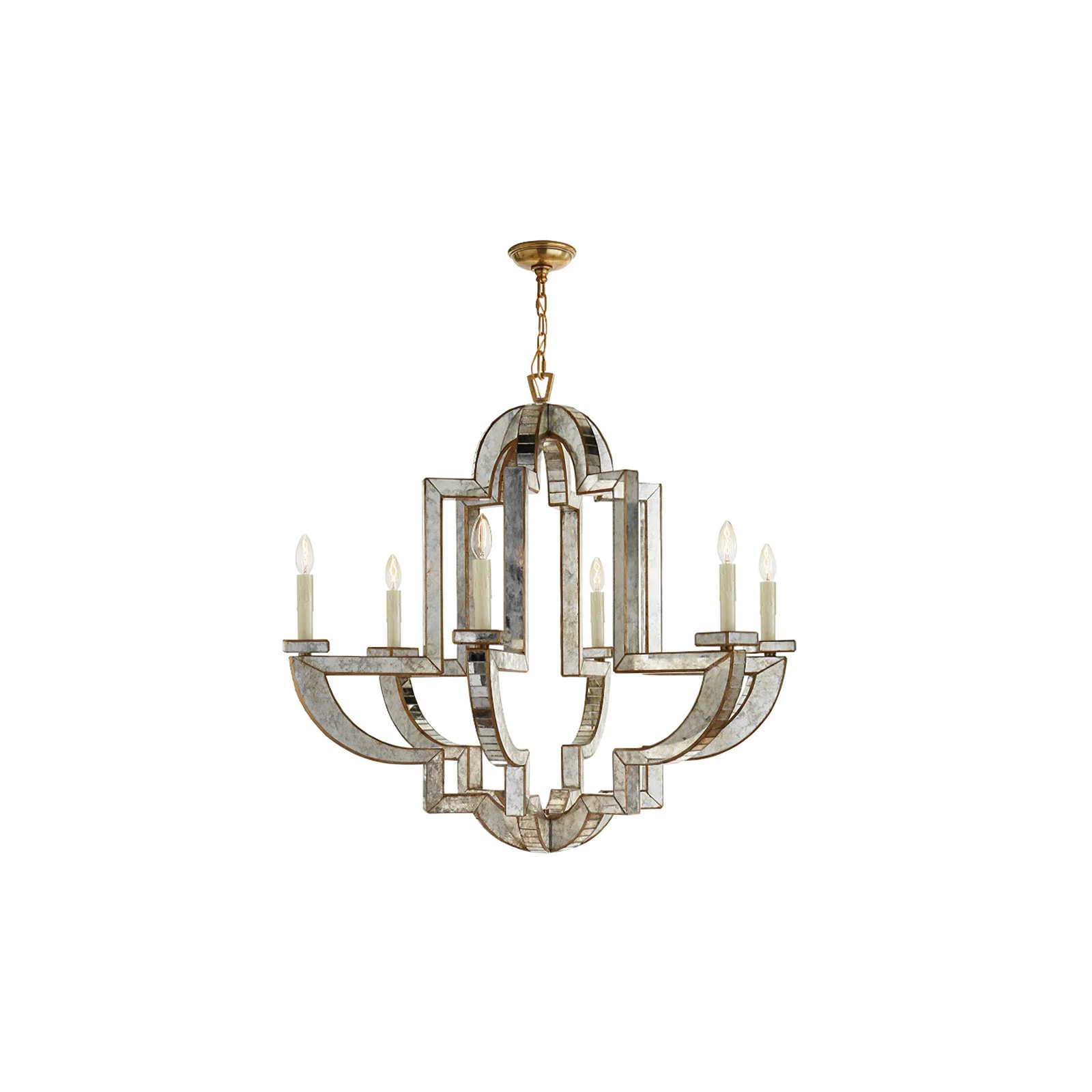 Fast Art Deco Mirrored Candle Chandelier Fine