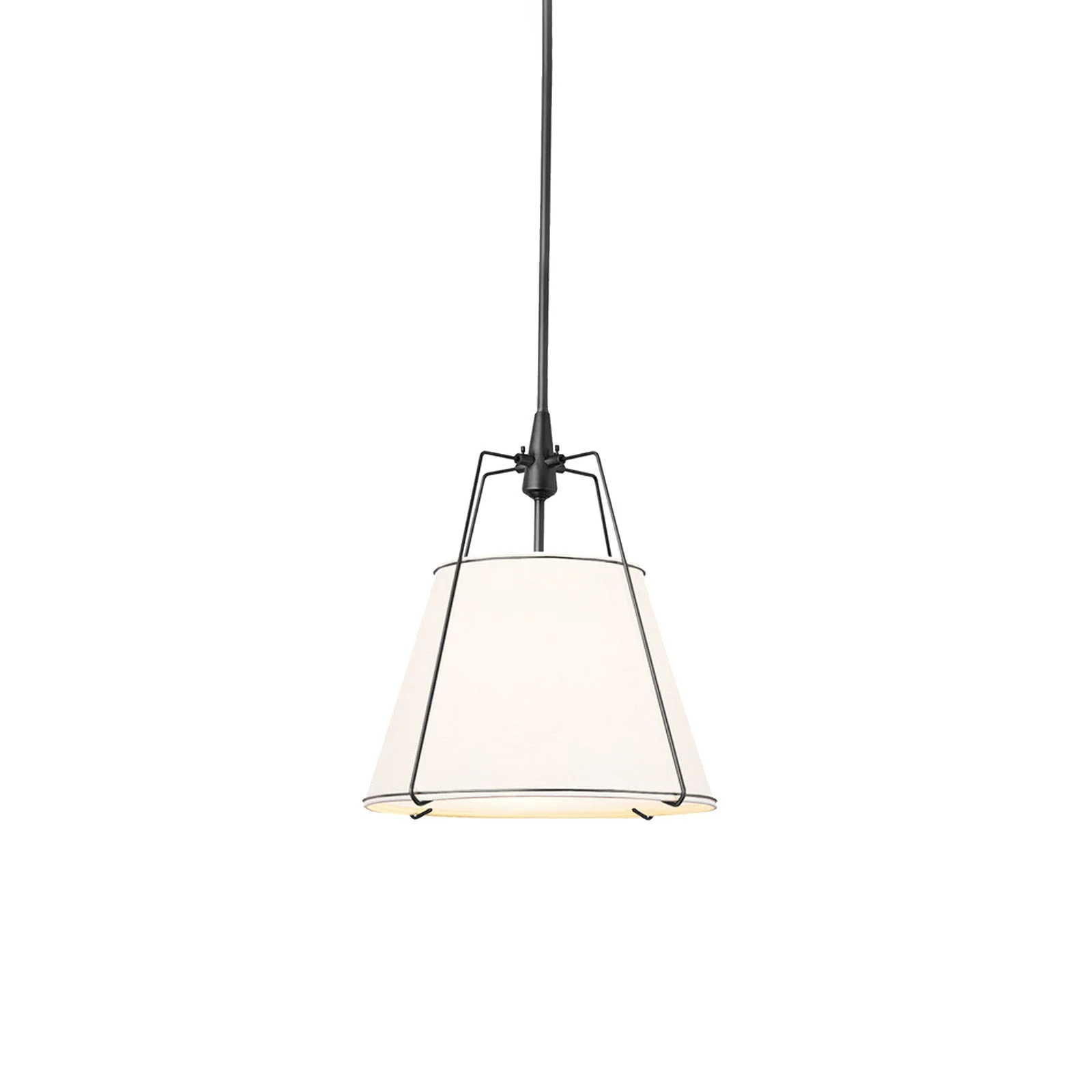 Durable Renée Conical Gold and Fabric Pendant Lamp Natural