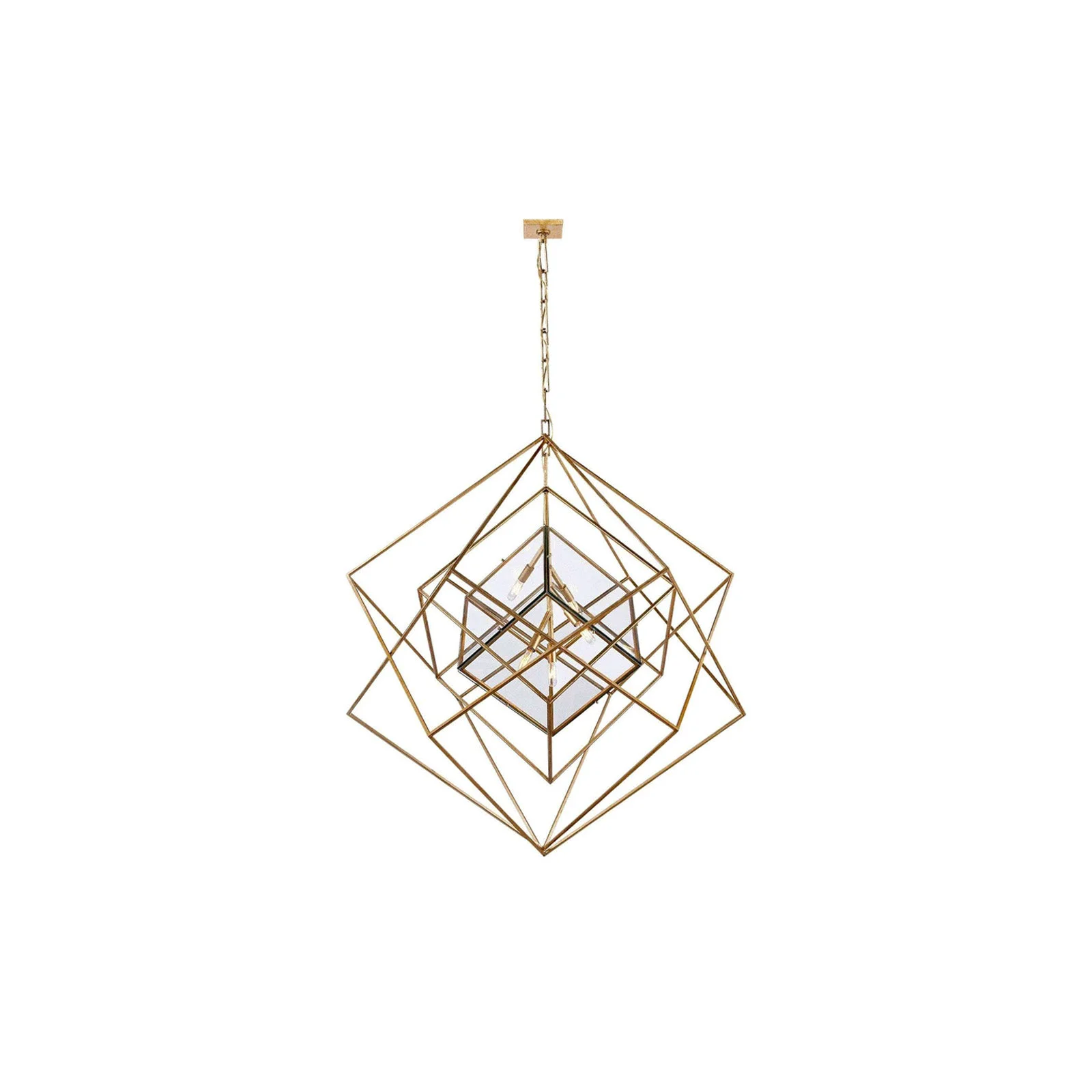 Sophisticated Contemporary Abstract Metal Chandelier Expertly Made