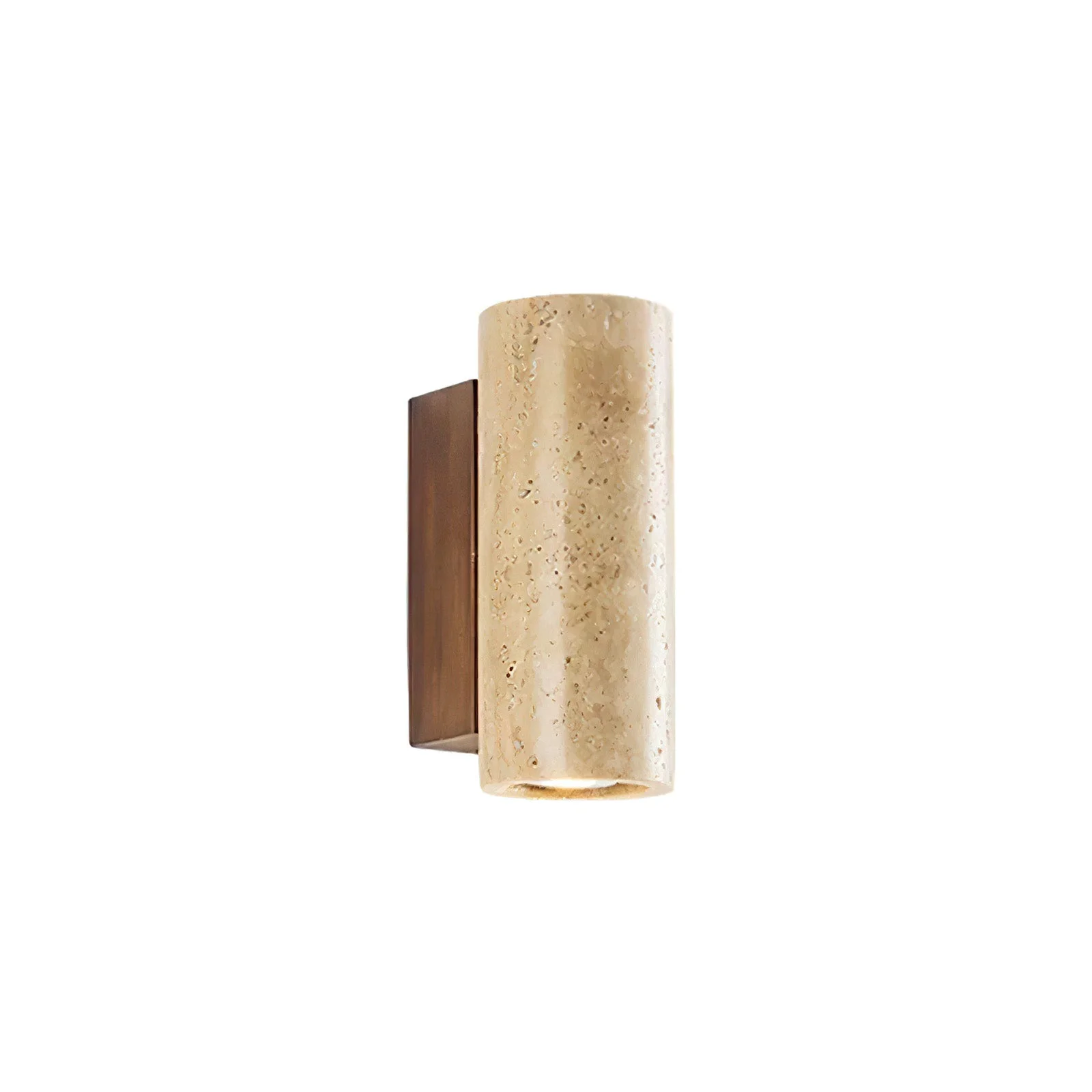 Secure Travertine Cylinder Wall Lamp Original