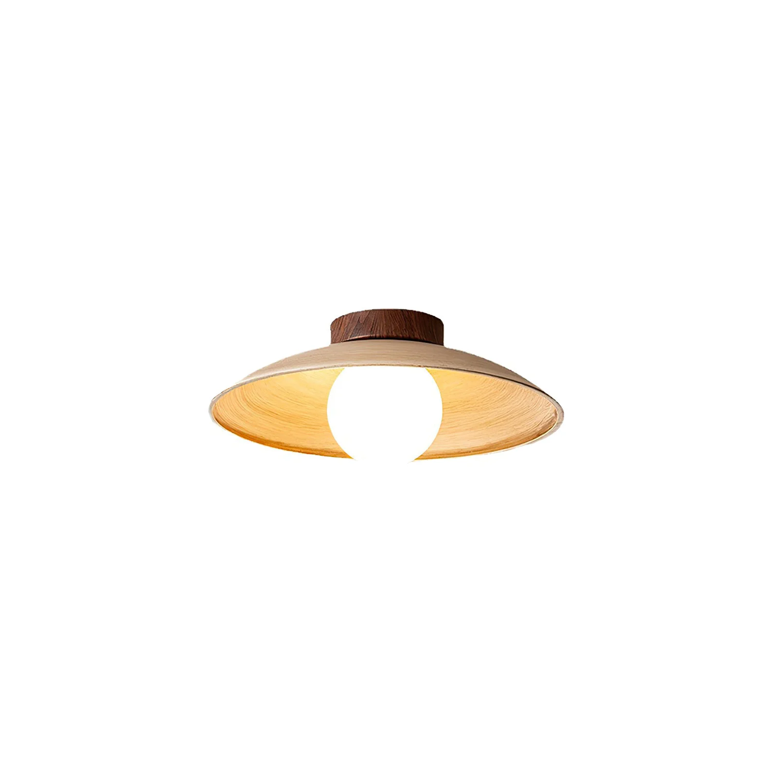 Relaxed Vintage Wood Dome Ceiling Light Soft