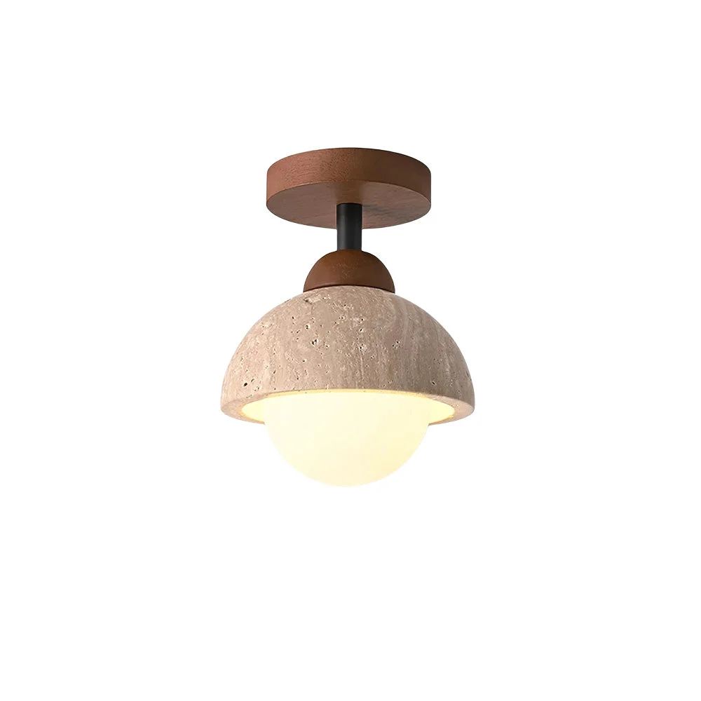 Contemporary Travertine Flush Mount Ceiling Light Easy-to-Use