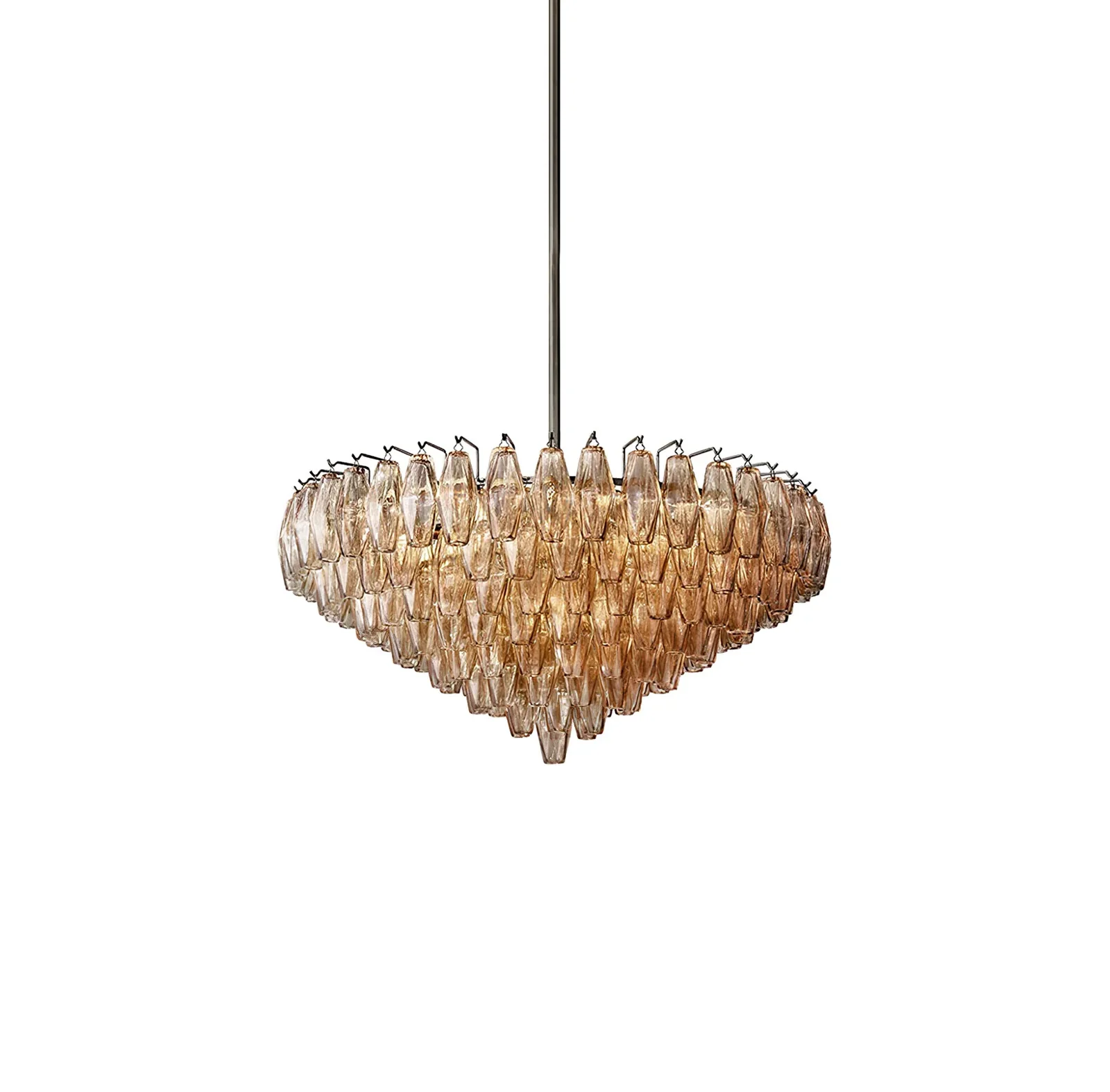 Breathable Amber Murano Glass Round Chandelier Sophisticated