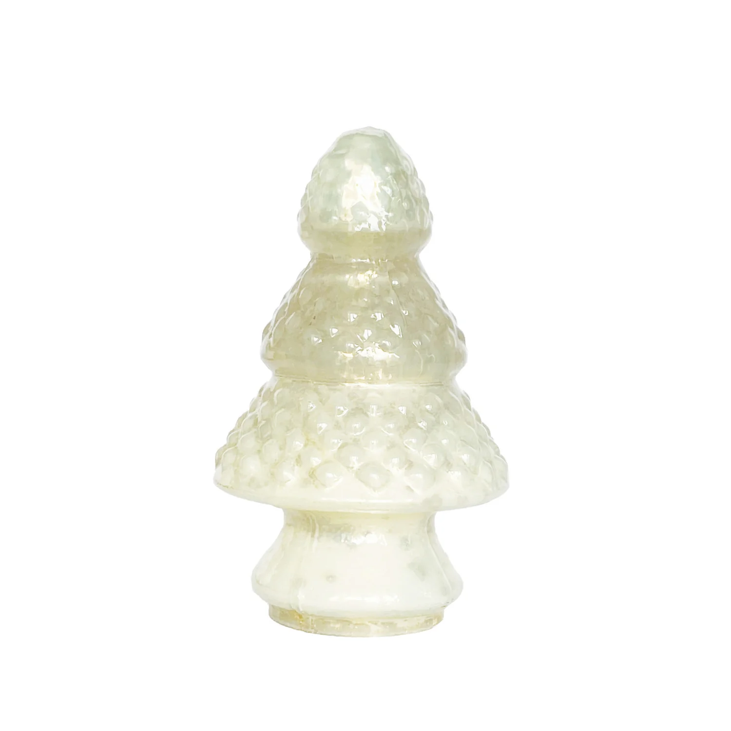 Modern White Embossed Mercury Glass Tree First-Class