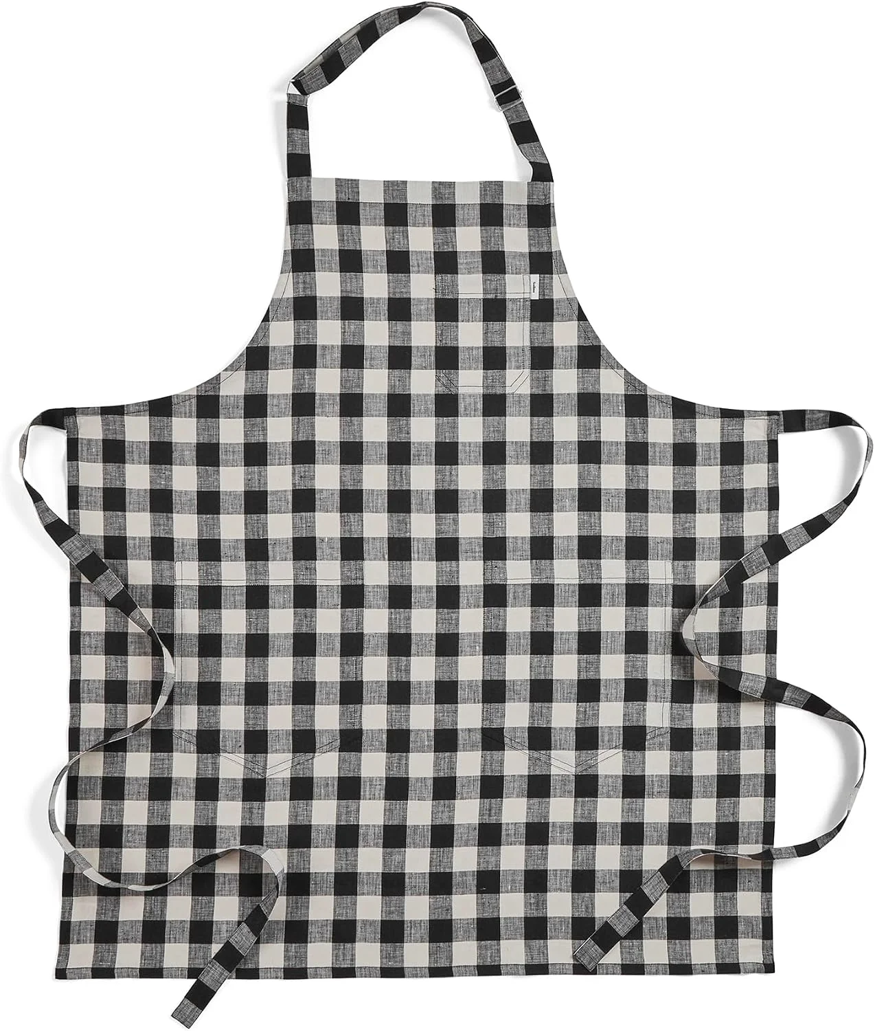 Detailed European Linen Apron for Home Baking Cooking Solid