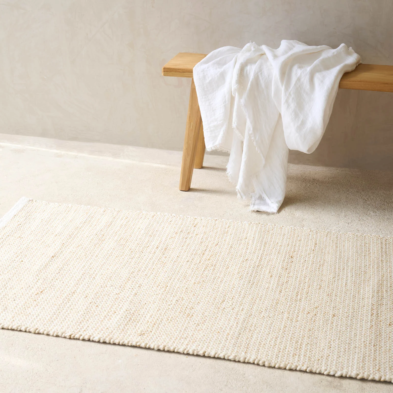 Unique Arid Wool Handwoven Runner Latte Authentic