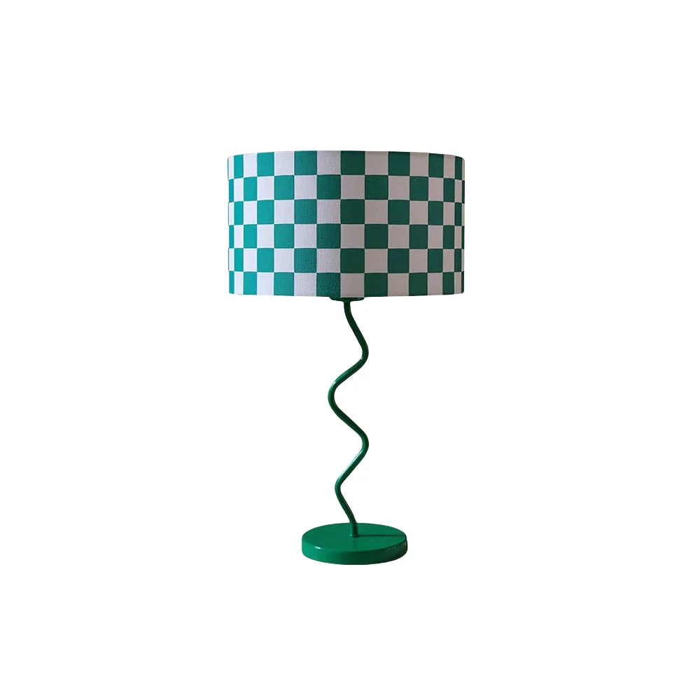Responsible Green Grid Modern Table Lamp Reliable