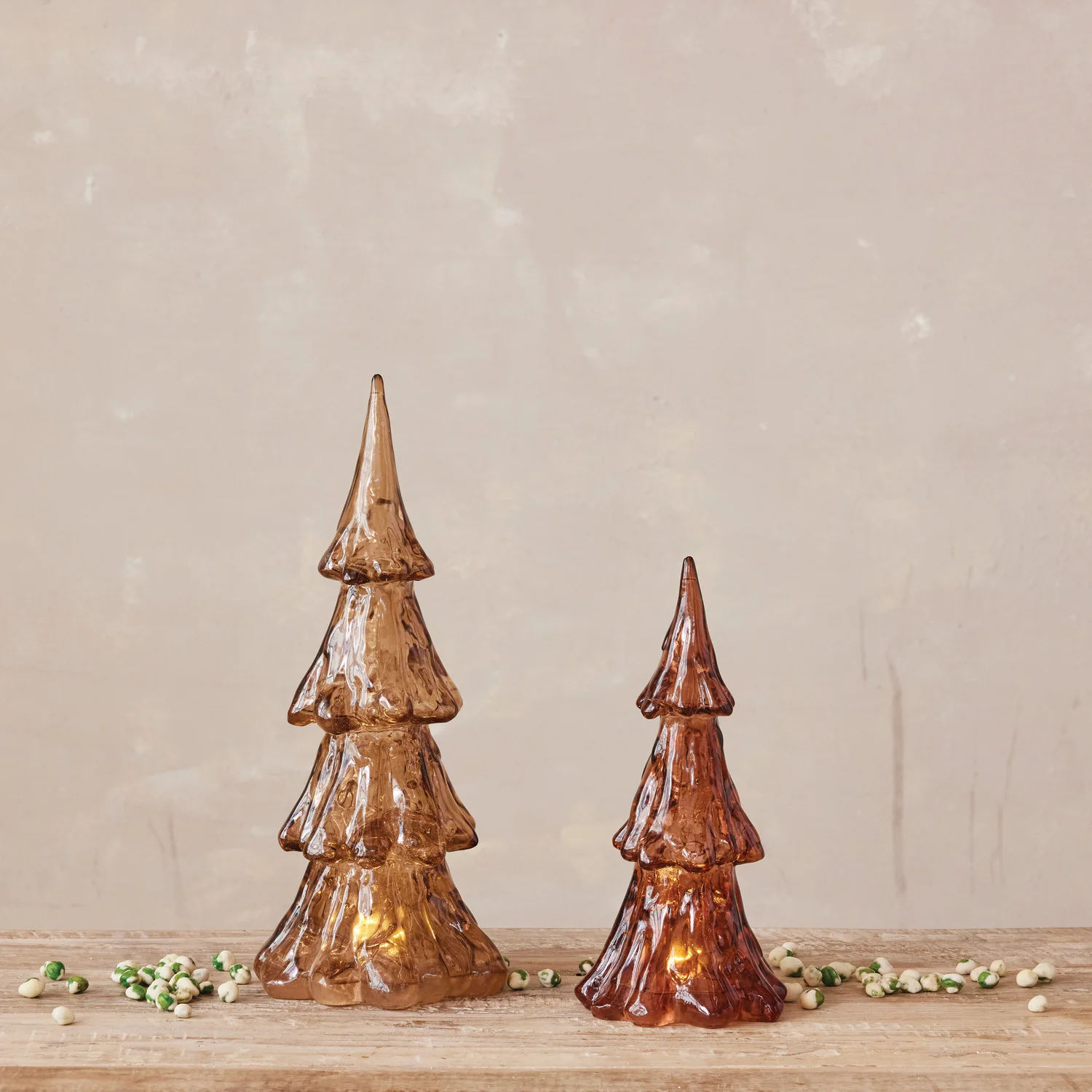 Lightweight Lighted Amber Brown Resin Christmas Trees Elite
