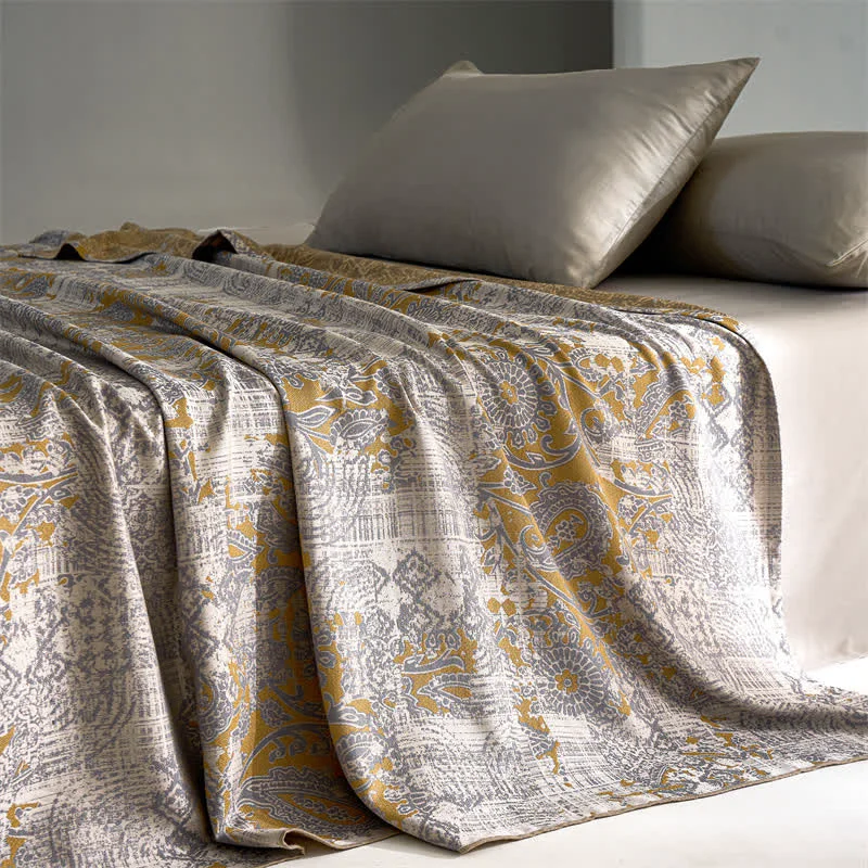 Sophisticated Jacquard Paisley Lyocell Fiber Breathable Soft Quilt Organic