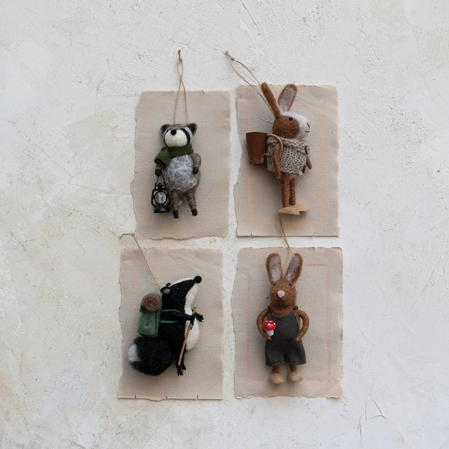 Safe Handmade Wool Felt Forest Animal Ornament Luxury
