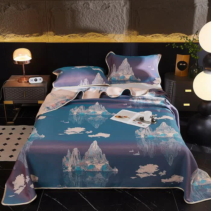 Stylish Jacquard Vintage Cooling Soft Reversible Coverlet Refined