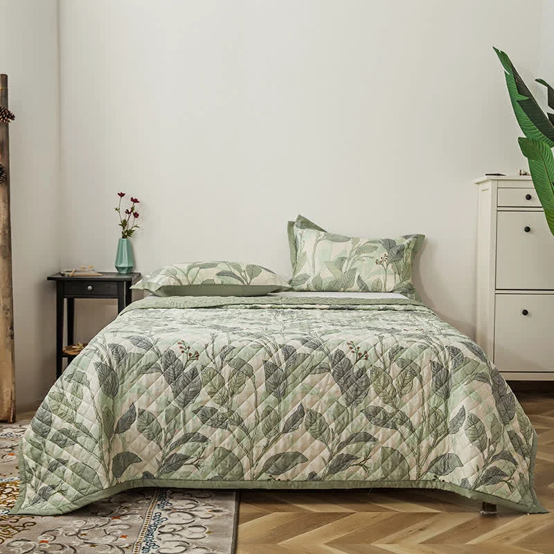 Reliable Refresh Leaf Lyocell Fiber Quilted Bedding Long-Lasting