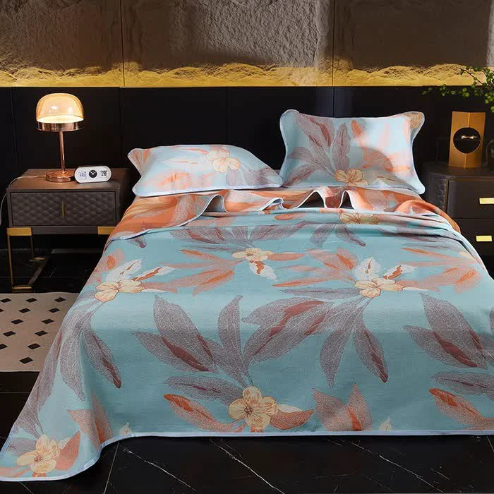 Traditional Jacquard Leaf Reversible Breathable Coverlet Innovative