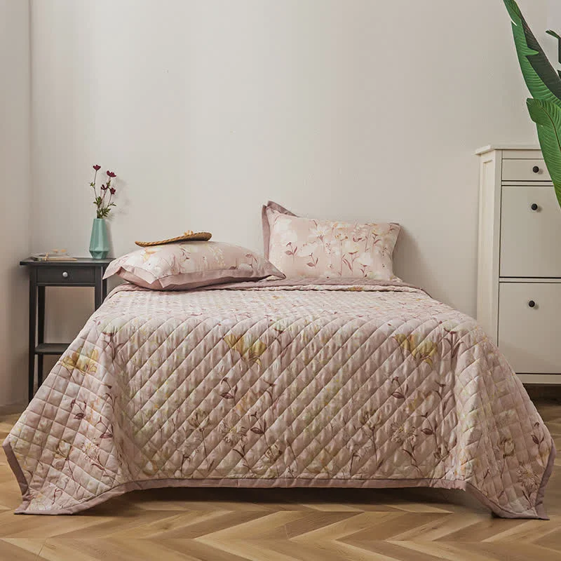 Original Lyocell Fiber Quilted Floral Bedding Flexible