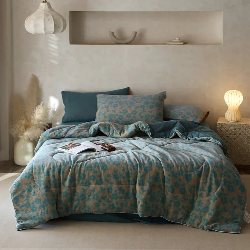 Advanced Double Layer Floral Cotton Gauze Bedding Stylish