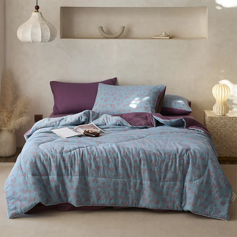 Secure Cotton Gauze Comfy Breathable Floral Bedding Refined