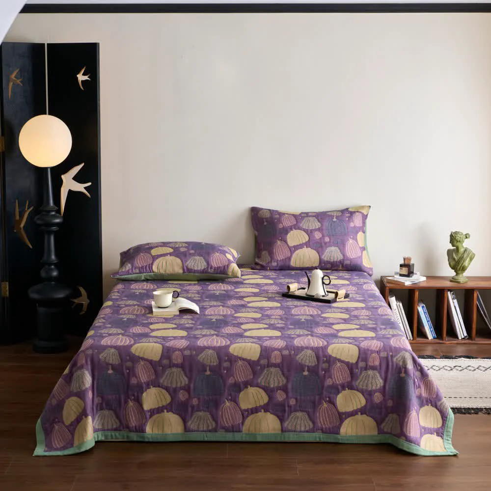 Organic Three Layers Cotton Gauze Pumpkin Quilt Effective