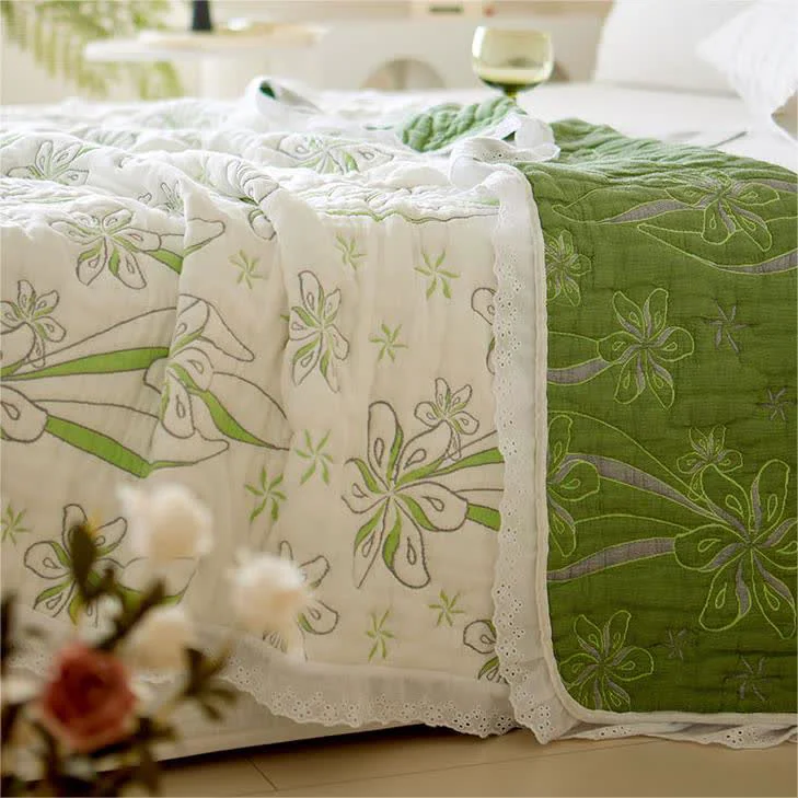 Advanced Bamboo Fiber Fresh Style Floral Quilt Safe
