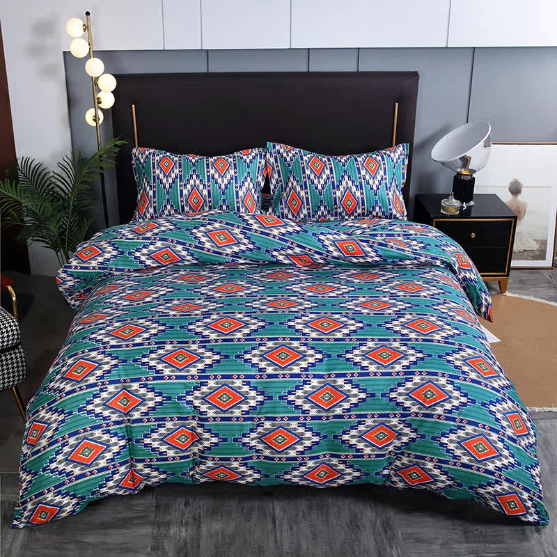 Long-Lasting Geometric Bohemian Brushed Bedding Set 3PCS Efficient