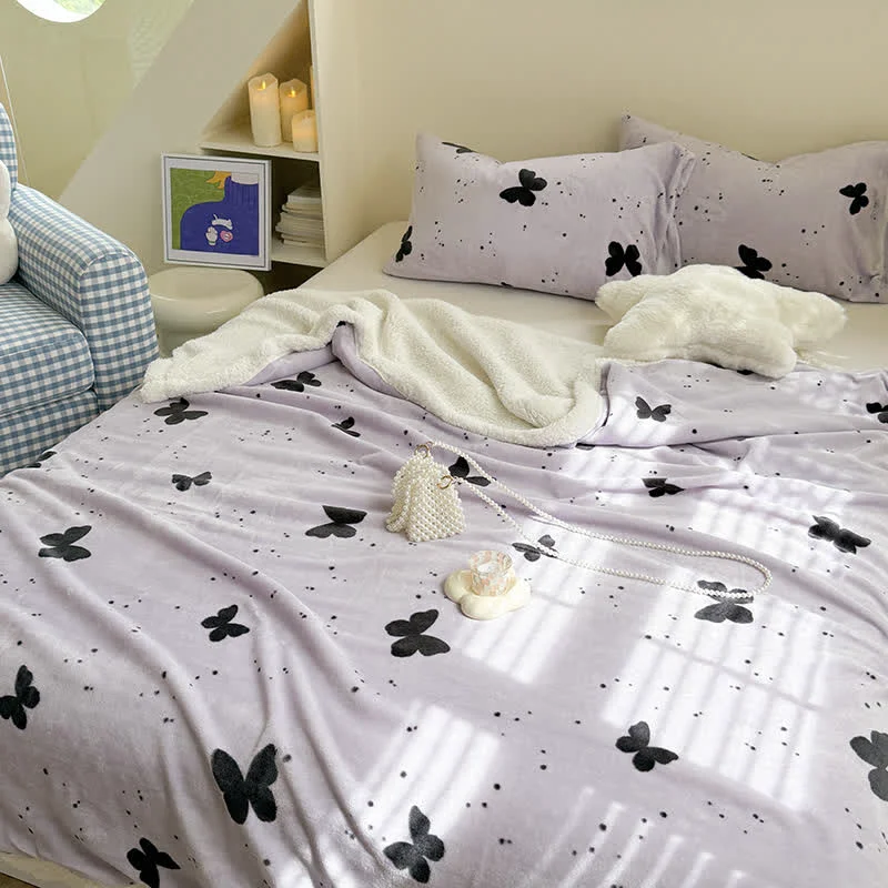 Unique Rustic Butterfly Sherpa Throw Blanket Pure