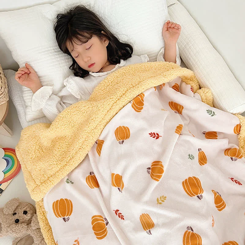 First-Class Pastoral Pumpkin Sherpa Throw Blanket Refined