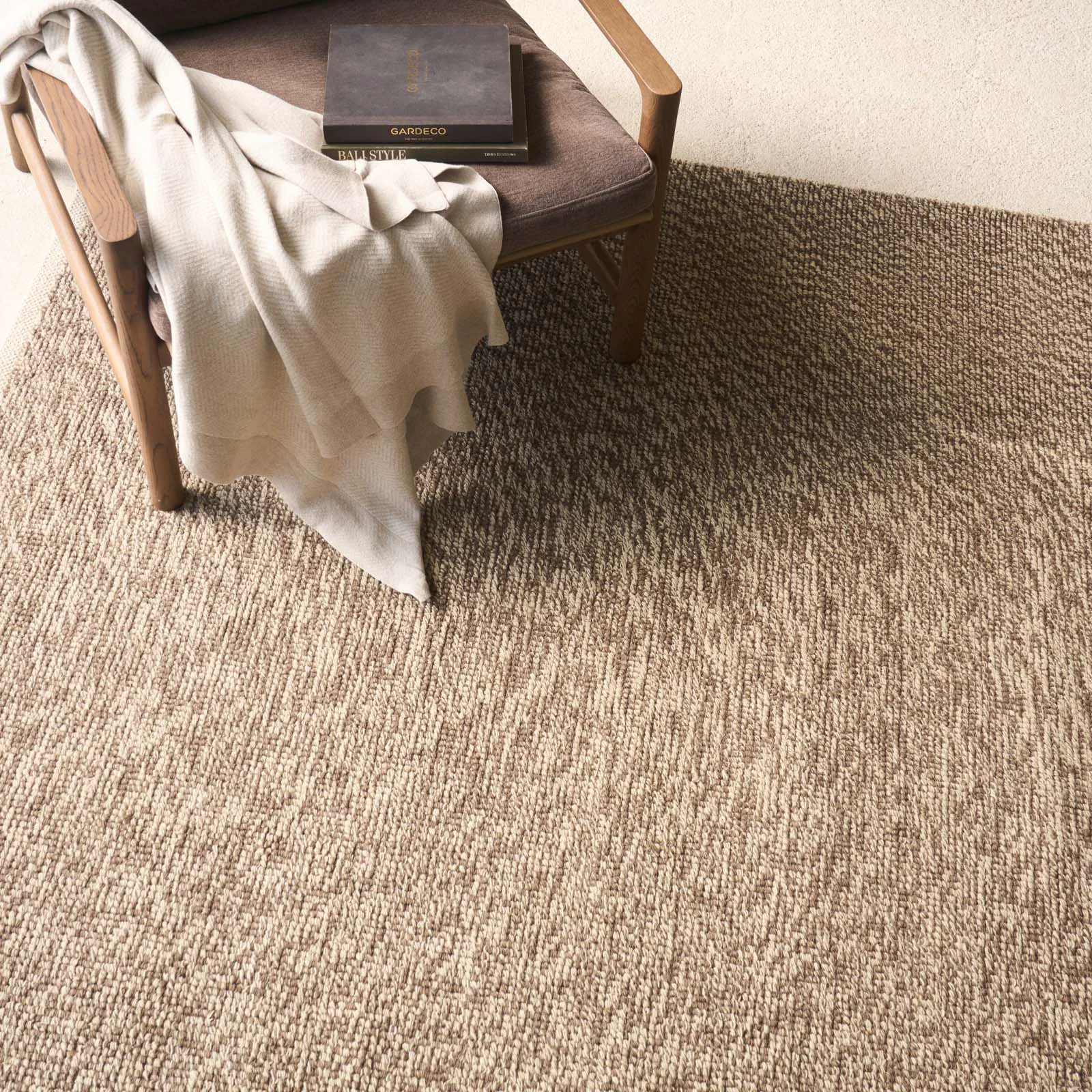 Fast Sahara Wool Cotton Rug Melange Brown Certified