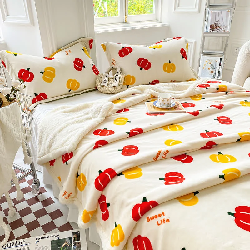 Convenient Halloween Pumpkin Fleece Duvet Cover Blanket Trendy