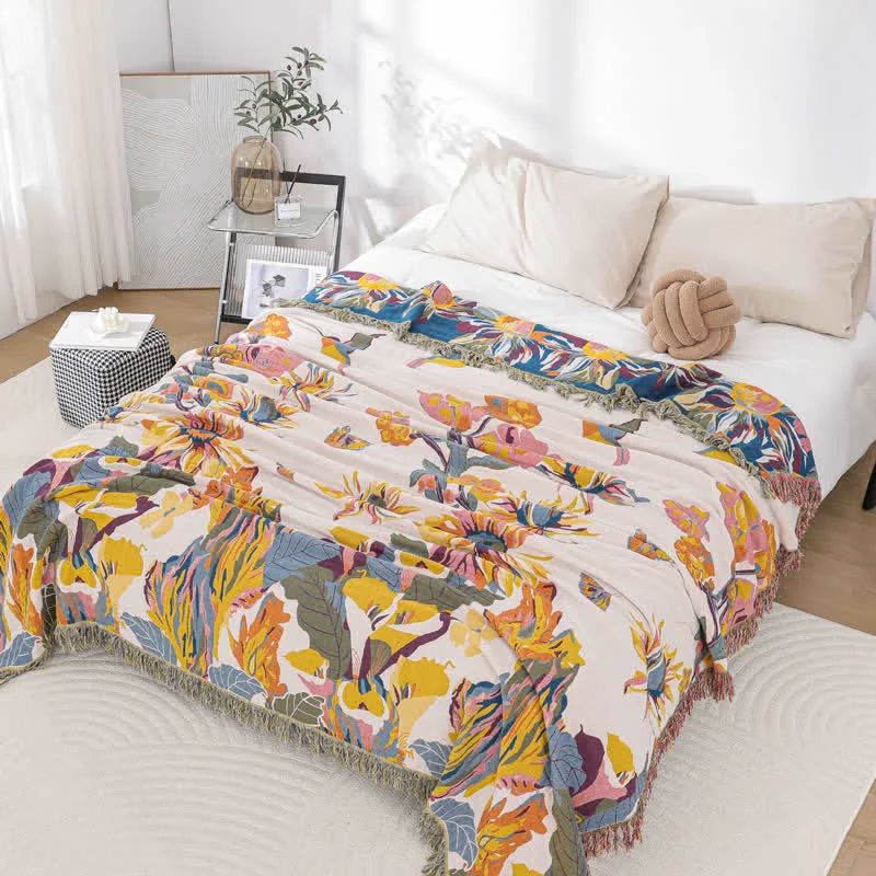 Responsible Soft Jacquard Floral Cotton Gauze Quilt High-Performance
