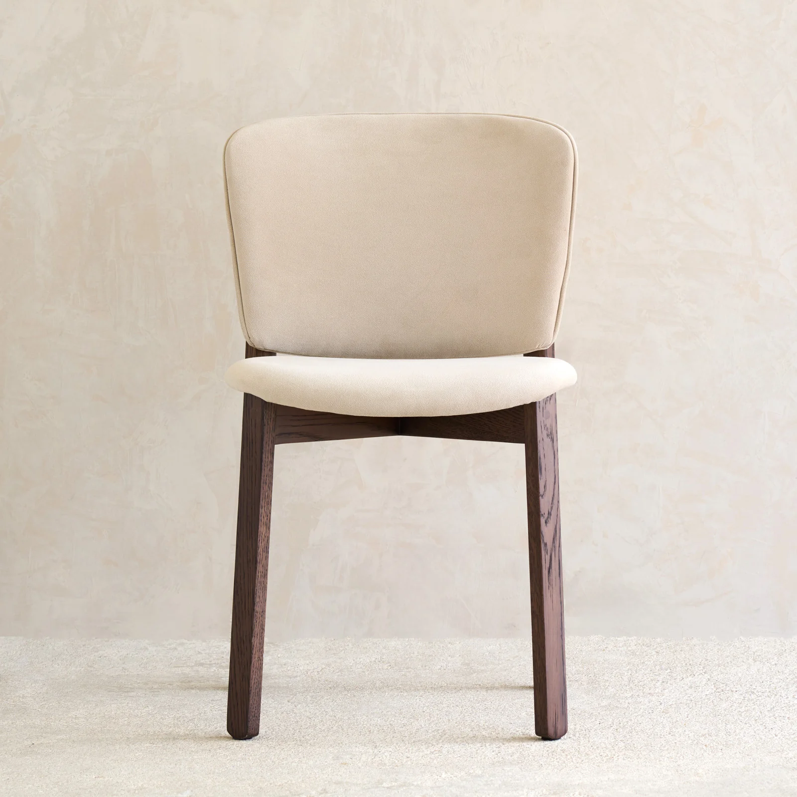 Elegant Pinta Fabric Dining Chair Espresso Oak Frame - Ecru Easy-to-Use