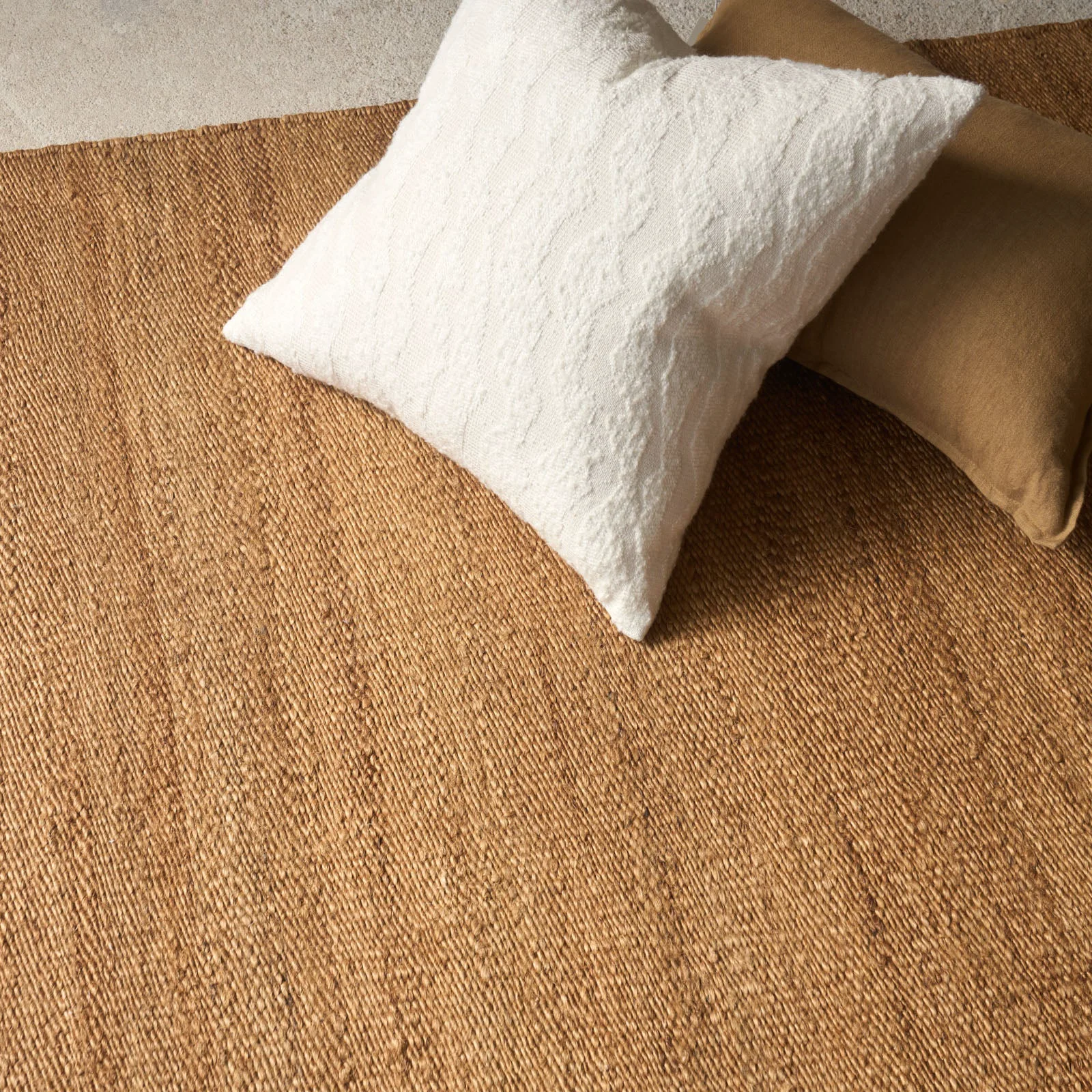 Expertly Made Terra Handknotted Hemp Rug Caramel Reusable
