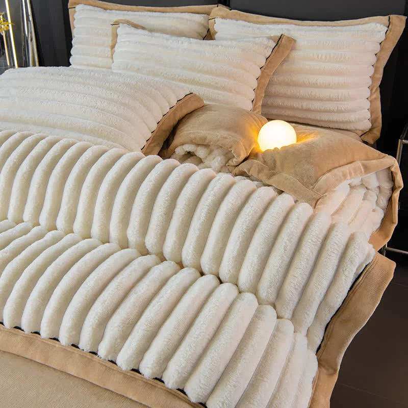 Functional Luxurious Thick Soft Flannel Bedding Set 4PCS World-Class