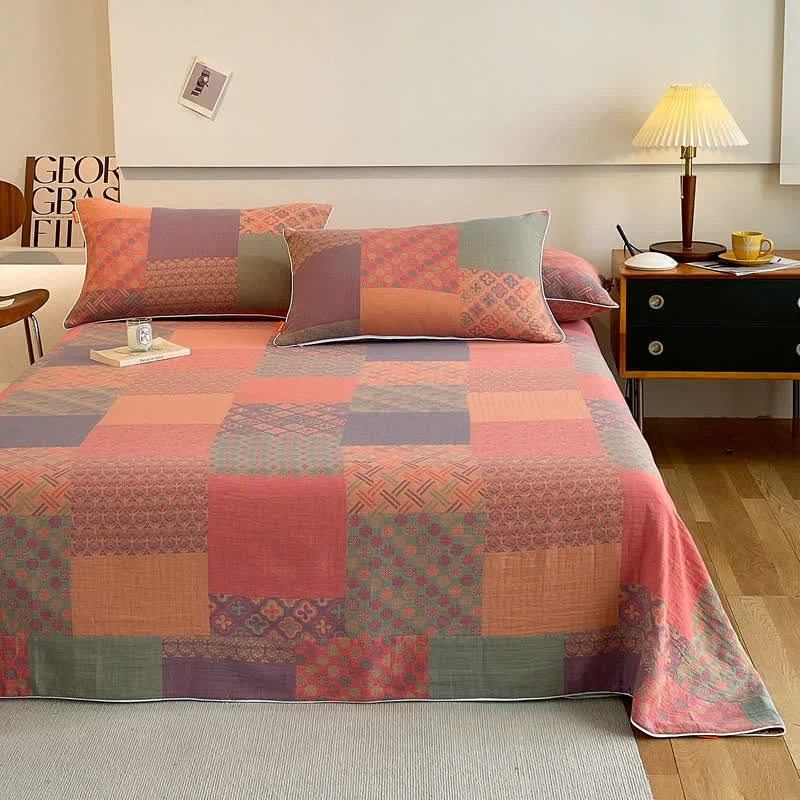 Premium Material Vintage Double Layer Cotton Gauze Coverlet Durable