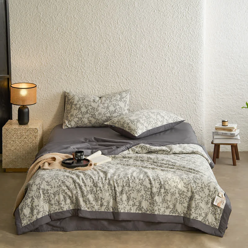 Modern Breathable Cotton Gauze Floral Style Bedding Contemporary