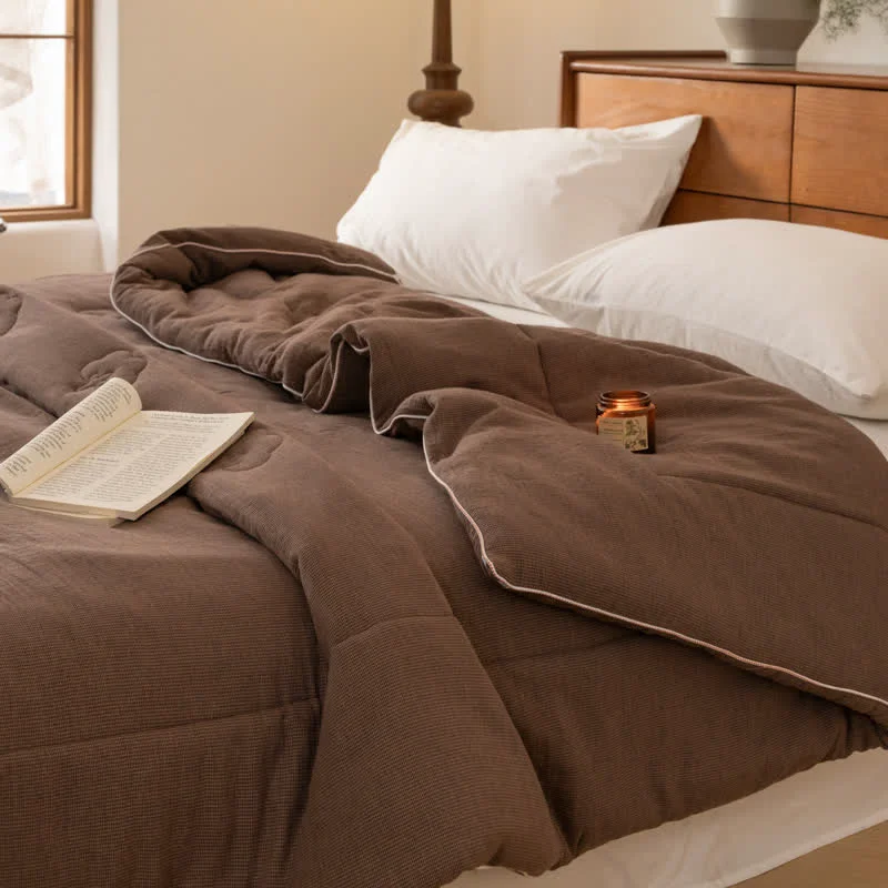 Premium Material Solid Color Double Layer Gauze Cotton Quilt Contemporary