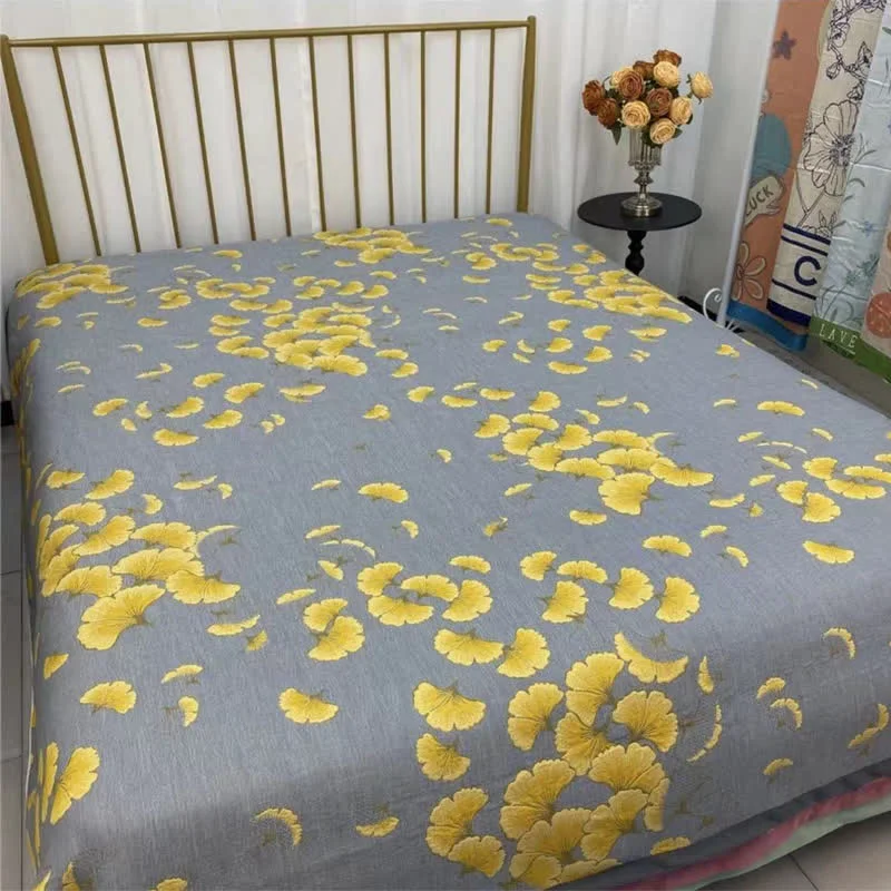 Functional Cotton Gauze Rustic Ginkgo Leaf Quilt Smooth
