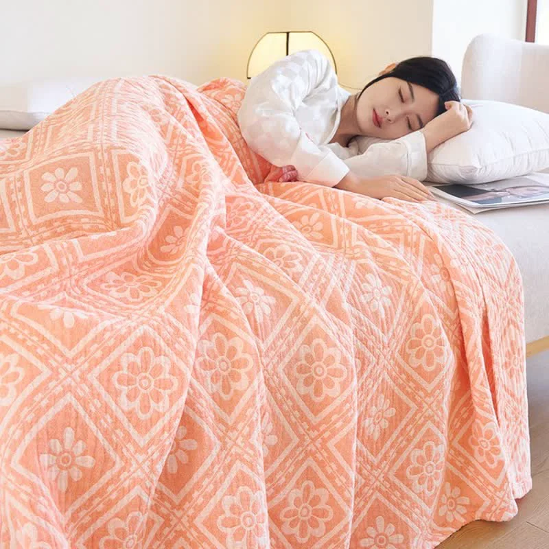 Organic Cotton Gauze Jacquard Soft Summer Quilt Selected