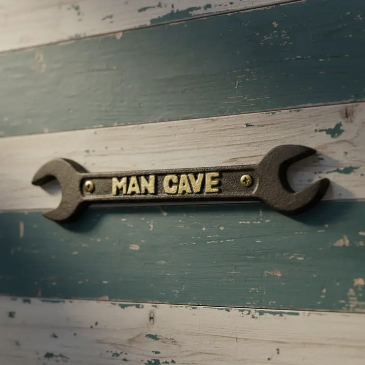 Versatile Cast Iron Man Cave Wrench Plaque Professional