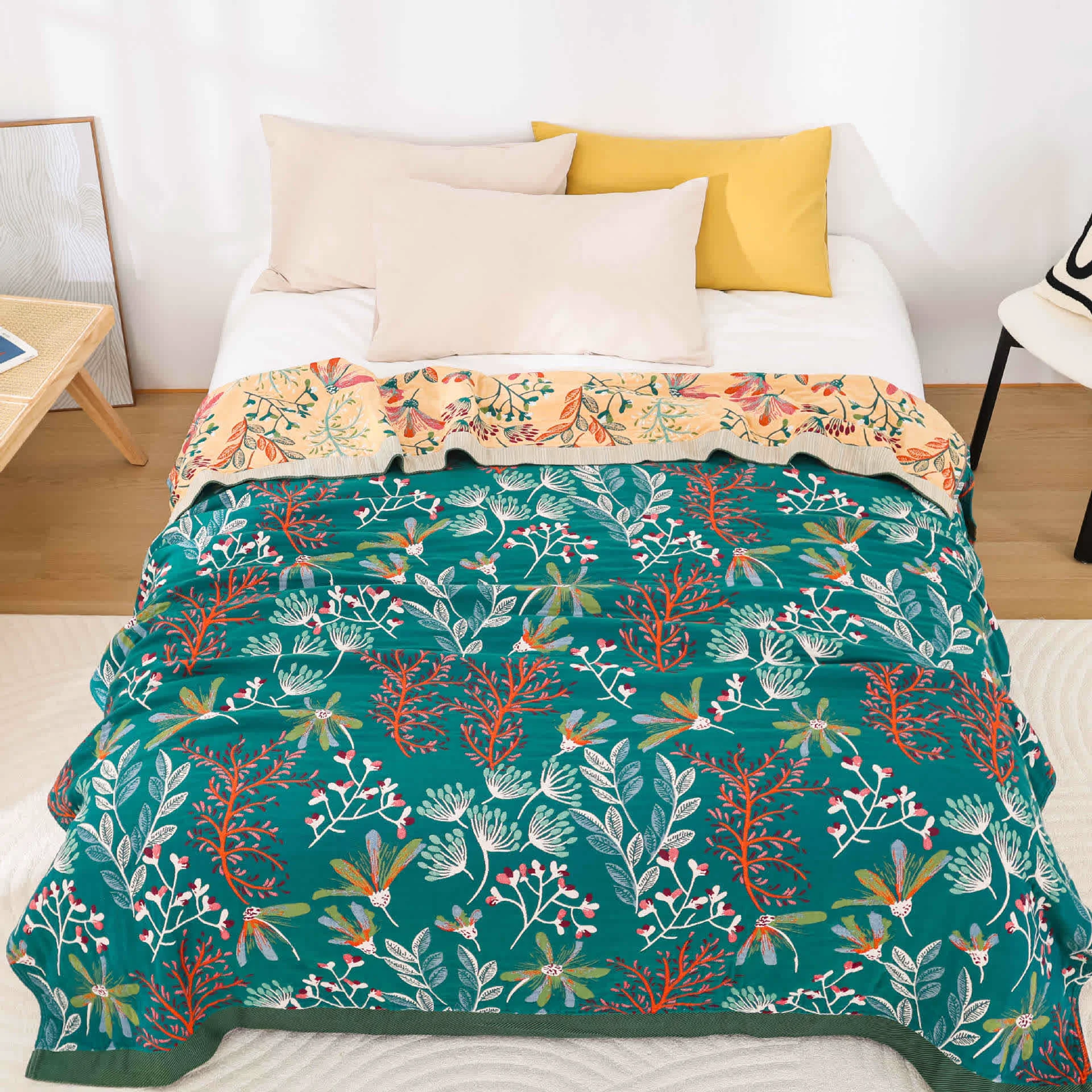 High-Grade Rustic Rural Comfy Cotton Gauze Quilt Reliable