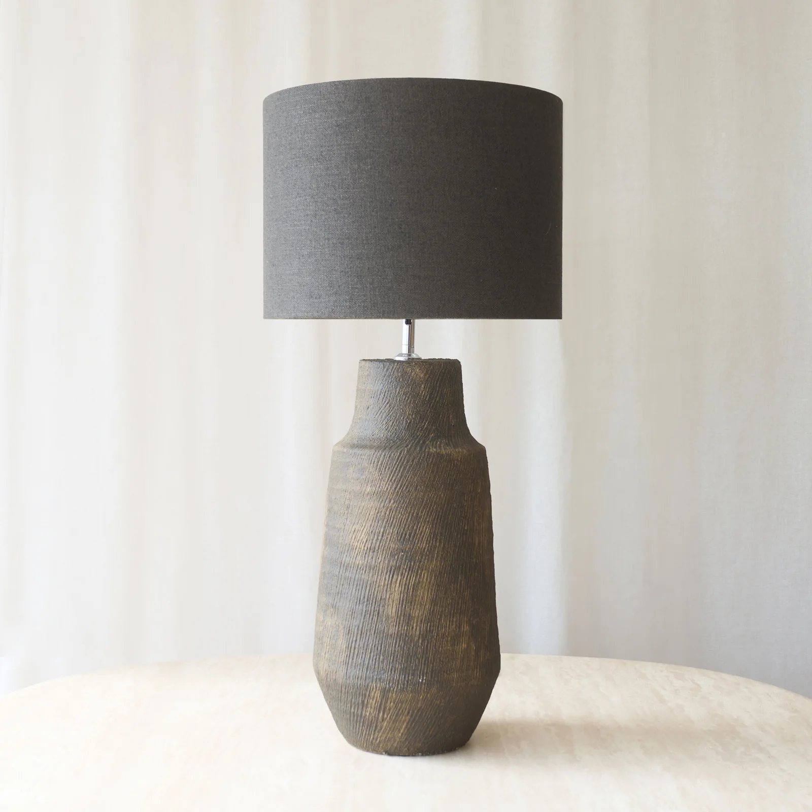 Practical Kidira Table Lamp Dark Brown 55cm Premium