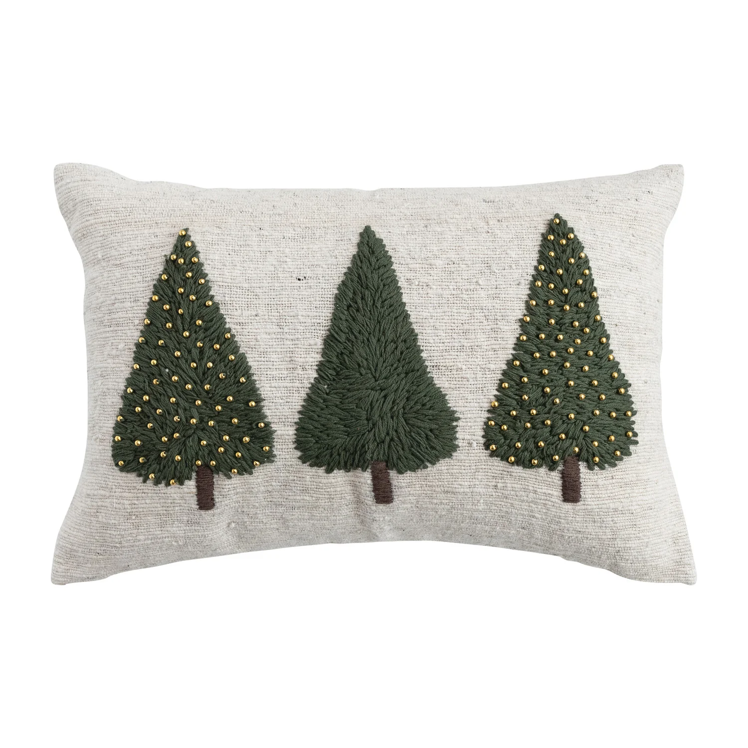 Expertly Made Embroidered Christmas Tree Lumbar Pillow 24 User-Friendly