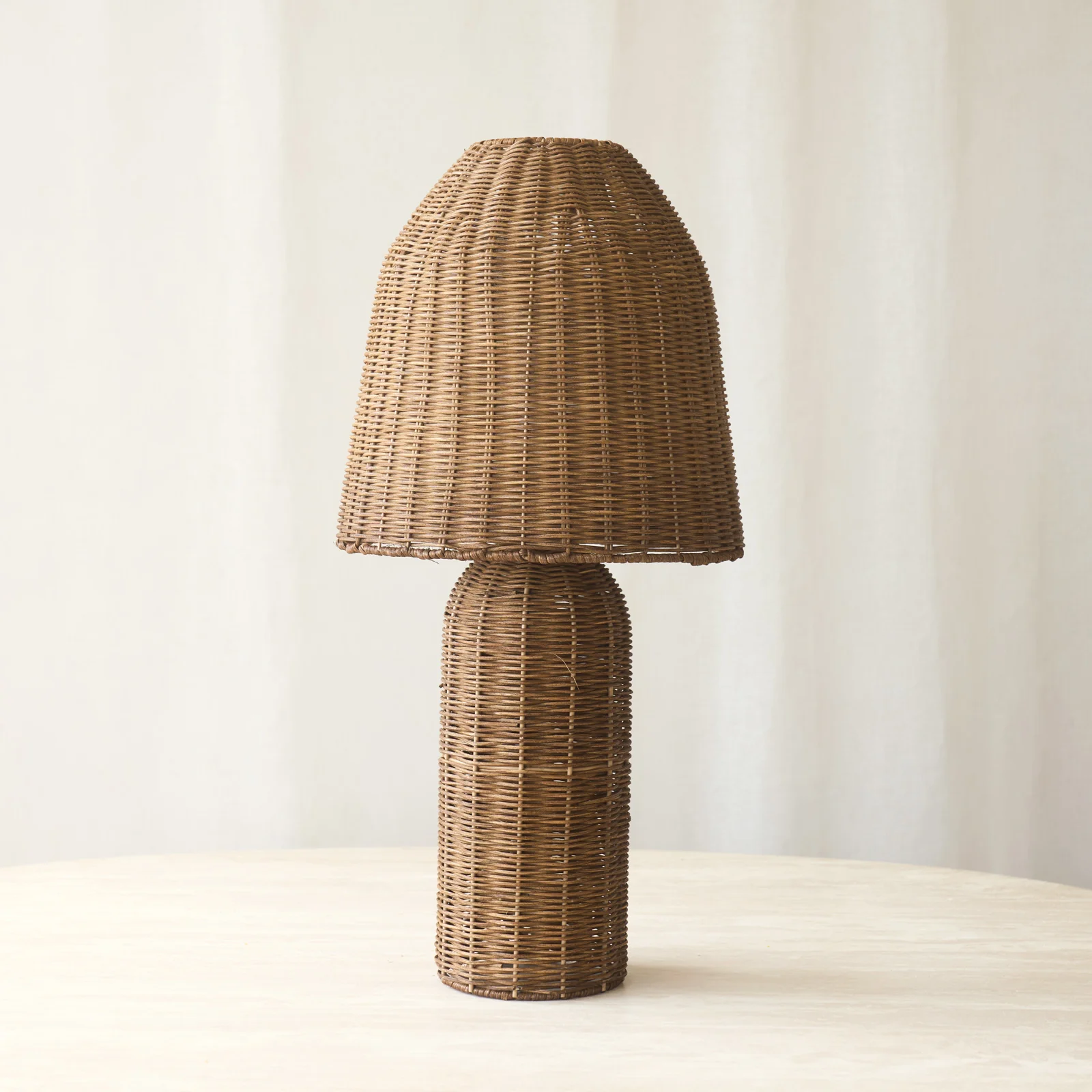 Casual Mandor Rattan Table Lamp Dark Brown Verified